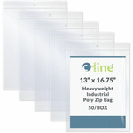 C-Line Oversized Heavyweight Poly Zip Bags - 16.75" Length x 13" Width - Clear - Poly - Industry, File, Paper Sheet Product Image 
