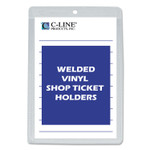 C-Line Clear Vinyl Shop Ticket Holders, Both Sides Clear, 25 Sheets, 5 x 8, 50/Box (CLI80058) View Product Image