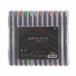 TOPS PENTONIC Gel Pen, Stick, Assorted Point Sizes, Assorted Ink Colors, Black Barrel, 12/Pack View Product Image