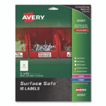 Avery Surface Safe ID Labels, Inkjet/Laser Printers, 0.88 x 2.63, White, 33/Sheet, 25 Sheets/Pack View Product Image