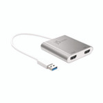 j5create USB to HDMI Adapter, 7.87", Silver/White View Product Image