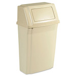 Rubbermaid Commercial Slim Jim Wall-Mounted Container, 15 gal, Plastic, Beige Product Image