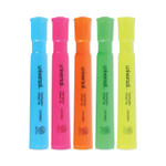 Universal Desk Highlighters, Assorted Ink Colors, Chisel Tip, Assorted Barrel Colors, 5/Set (UNV08860) View Product Image