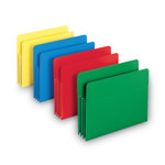 Smead Poly Drop Front File Pockets, 3.5" Expansion, Letter Size, Assorted Colors, 4/Box View Product Image