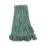 Boardwalk Narrowband Looped-End Mop Head, Premium Standard Head, Cotton/Rayon Fiber, Medium, Green, 12/Carton Product Image