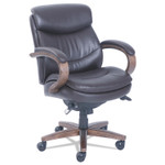 La-Z-Boy Woodbury Mid-Back Executive Chair, Supports Up to 300 lb, 18.75" to 21.75" Seat Height, Brown Seat/Back, Weathered Sand Base View Product Image