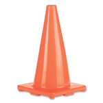 Champion Sports Hi-Visibility Vinyl Cones, 18" Tall, Fluorescent Orange, 10.63" x 10.63" Base View Product Image