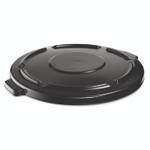 Rubbermaid Commercial BRUTE Self-Draining Flat Top Lids, 24.5" dia x 1.5h, Black View Product Image