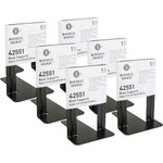 Business Source Heavy-gauge Steel Book Supports - 8.50" Height x 9" Width x 6" Depth - Desktop - Non-skid Base, Scratch Resistant, Stain Resistant - Black - Steel Product Image 