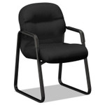 HON Pillow-Soft 2090 Series Guest Arm Chair, Fabric Upholstery, 23.25" x 28" x 36", Black Seat, Black Back, Black Base (HON2093CU10T) View Product Image