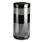 Rubbermaid Commercial Classics Perforated Open Top Receptacle, 25 gal, Steel, Black View Product Image