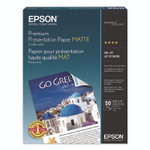 Epson Premium Matte Presentation Paper, 9 mil, 13 x 19, Matte Bright White, 50/Pack View Product Image