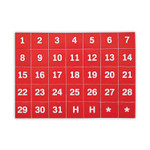 MasterVision Interchangeable Magnetic Board Accessories, Calendar Dates, Red/White, 1" x 1", 31 Pieces View Product Image