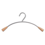 Alba Metal and Wood Coat Hangers, 16.8", Metallic Gray/Mahogany, 6/Set (ABAPMCIN6) View Product Image