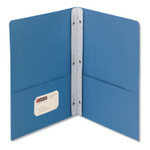 Smead 2-Pocket Folder with Tang Fastener, 0.5" Capacity, 11 x 8.5, Blue, 25/Box (SMD88052) View Product Image