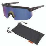ergodyne Skullerz AEGIR Anti-Scratch/Enhanced Anti-Fog Safety Glasses, Orange Nylon Impact Frame, Blue Mirror Polycarbonate Lens View Product Image