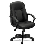 HON HVL601 Series Executive High-Back Leather Chair, Supports Up to 250 lb, 17.44" to 20.94" Seat Height, Black (BSXVL601SB11) View Product Image