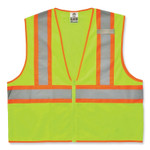 ergodyne GloWear 8229Z Class 2 Economy Two-Tone Zipper Vest, Polyester, Small/Medium, Lime View Product Image
