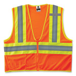 ergodyne GloWear 8229Z Class 2 Economy Two-Tone Zipper Vest, Polyester, Small/Medium, Orange View Product Image