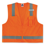 ergodyne GloWear 8249Z-S Single Size Class 2 Economy Surveyors Zipper Vest, Polyester, X-Large, Orange View Product Image