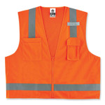 ergodyne GloWear 8249Z Class 2 Economy Surveyors Zipper Vest, Polyester, Small/Medium, Orange View Product Image
