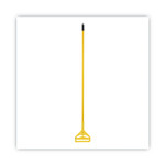 Boardwalk Quick Change Side-Latch Plastic Mop Head Handle, 60" Aluminum Handle, Yellow (BWK620) View Product Image