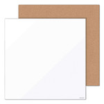 U Brands Frameless Tile Board Value Pack, (1) Tan Bulletin Board, (1) White Magnetic Dry Erase Board, 14" x 14" View Product Image