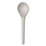 Eco-Products Plantware Compostable Soup Spoon, Heavyweight, Plastic, White, 50/Pack, 20 Packs/Carton View Product Image
