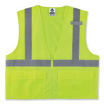 ergodyne GloWear 8220Z Class 2 Standard Mesh Zipper Vest, Polyester, 4X-Large/5X-Large, Lime View Product Image
