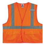 ergodyne GloWear 8225HL Class 2 Standard Solid Hook and Loop Vest, Polyester, Orange, 4X-Large/5X-Large View Product Image