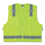 ergodyne GloWear 8250Z Class 2 Surveyors Zipper Vest, Polyester, 2X-Large/3X-Large, Lime View Product Image