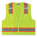 ergodyne GloWear 8248Z Class 2 Two-Tone Surveyors Zipper Vest, Polyester, 2X-Large/3X-Large, Lime View Product Image