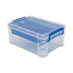 Advantus Super Stacker Divided Storage Box, 6 Sections, 10.38" x 14.25" x 6.5", Clear/Blue View Product Image