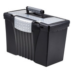 Storex Portable Letter/Legal Filebox with Organizer Lid, Letter/Legal Files, 14.5" x 10.5" x 12", Black View Product Image