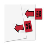 Redi-Tag Sign Here Red Arrow Page Flags - 50 - 1" Flag/Note Width x 1 11/16" Flag/Note Length - Rectangle - SIGN HERE - Red Product Image 