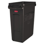 Rubbermaid Commercial Slim Jim with Venting Channels, 16 gal, Plastic, Black (RCP1955959) View Product Image
