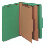 Pendaflex Colored Pressboard Top Tab Classification Folders, 2.5" Expansion, 2 Dividers, 6 Fasteners, Legal Size, Dark Green, 10/Box View Product Image
