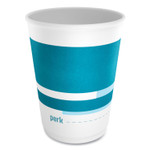 Perk Insulated Paper Hot Cups, 12 oz, White/Blue, 40/Pack View Product Image