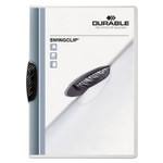Durable Swingclip Clear Report Cover, Swing Clip, 8.5 x 11, Black Clip, 25/Box (DBL226301) View Product Image