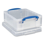 Really Useful Box Snap-Lid Storage Bin, 2.14 gal, 11" x 14" x 5", Clear/Blue, 5/Pack View Product Image