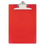 Saunders Recycled Plastic Clipboard with Ruler Edge, 1" Clip Capacity, Holds 8.5 x 11 Sheets, Red (SAU21601) View Product Image