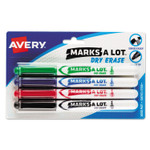 Avery MARKS A LOT Pen-Style Dry Erase Markers, Medium Bullet Tip, Assorted Colors, 4/Set (24459) View Product Image