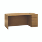 HON 10500 Series "L" Workstation Right Pedestal Desk with Full-Height Pedestal, 72" x 36" x 29.5", Harvest View Product Image