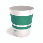 Perk Insulated Paper Cup, 10 oz, White/Teal, 40/Pack View Product Image