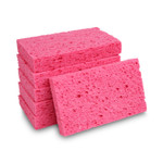 Boardwalk Small Cellulose Sponge, 3.6 x 6.5, 0.9" Thick, Pink, 2/Pack, 24 Packs/Carton View Product Image