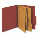 Pendaflex Pressboard Classification Folders, 2.5" Expansion, 2 Full-Pocket Dividers, 6 Fasteners, Letter Size, Red Exterior, 10/Box View Product Image
