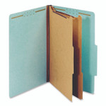 Pendaflex Colored Pressboard Top Tab Classification Folders, 2.5" Expansion, 2 Dividers, 6 Fasteners, Legal Size, Light Blue, 10/Box View Product Image