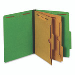 Pendaflex Pressboard Classification Folders with Two Full-Pocket Dividers, 2.5" Expansion, 6 Fasteners, Letter Size, Dark Green, 10/Box View Product Image