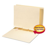 Smead Self-Adhesive Folder Dividers for Top/End Tab Folders, Prepunched for Fasteners, 1 Fastener, Letter Size, Manila, 100/Box (SMD68021) View Product Image