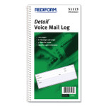 Rediform Detail Wirebound Voice Mail Log Book, One-Part (No Copies), 5 x 1.63, 6 Forms/Sheet, 600 Forms Total View Product Image